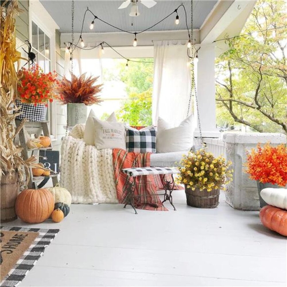 Ouddy Decor 24 Bundles‎ Artificial Fall Flowers for Outdoor Decoration UV - Picture 4 of 7
